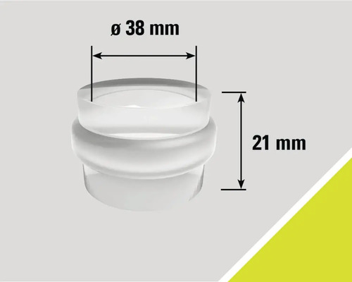 Zátka nohy nábytku o rozměrech průměr 38 milimetrů a výška 21 milimetrů