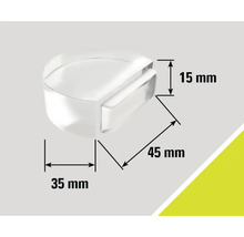 Akrylátový dveřní doraz s rozměry