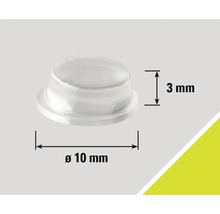 Nárazník o rozměrech 3 mm výška a 10 mm průměr