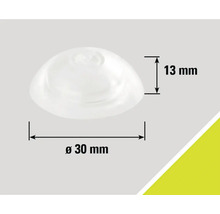 Rozměry transparentního kluzáku na nábytek o průměru 30 milimetrů