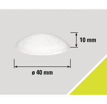 Polokulovitý kryt o průměru 40 mm a výšce 10 mm