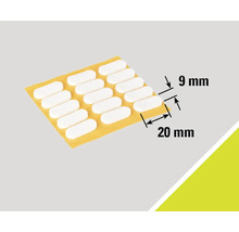 Balení kluzáků na nábytek, samolepicí, 20 x 9 milimetrů