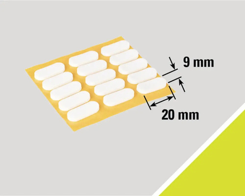 Balení kluzáků na nábytek, samolepicí, 20 x 9 milimetrů