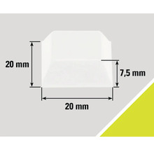 Obrázek s rozměry: výška 20 mm, šířka 20 mm, hloubka 7,5 mm