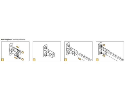 Montážní návod pro regálový systém ve čtyřech krocích