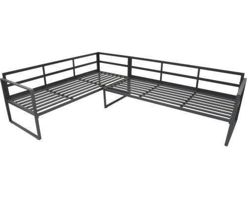 Rohová lavice pro venkovní použití s ocelovým rámem