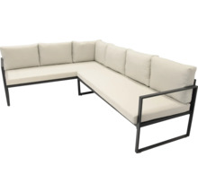 Rohová pohovka s polstrovanými podložkami pro venkovní použití