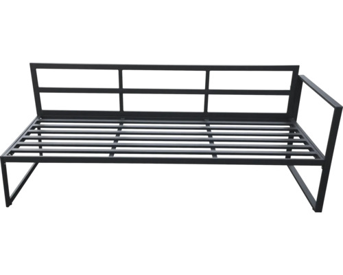 Kovová zahradní lavice s lamelovým roštem pro venkovní použití