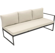 Zahradní lavice s polstrovanými podložkami a kovovým rámem