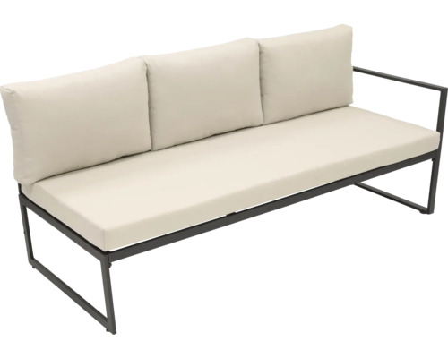 Zahradní lavice s polstrovanými podložkami a kovovým rámem