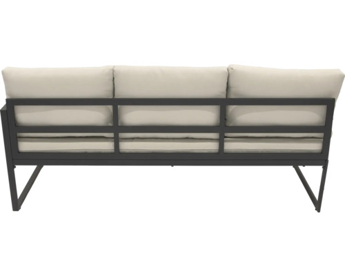 Zahradní pohovka s kovovým rámem a polstrovanými polštáři