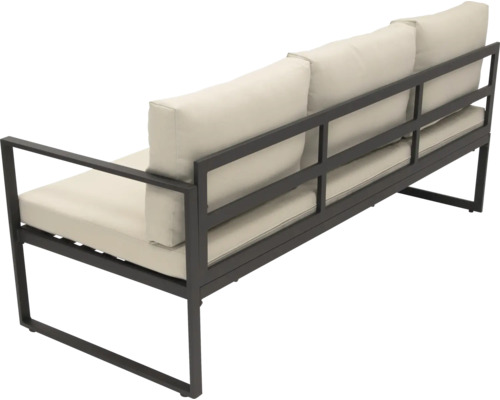 Zahradní sedací souprava se třemi místy k sezení, kovovým rámem a polstrováním