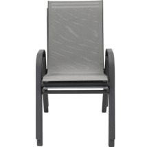 Stohovatelné šedé zahradní křeslo s područkou
