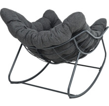 Houpací křeslo s kovovým rámem a polstrovaným sedákem