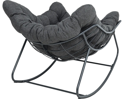 Houpací křeslo s kovovým rámem a polstrovaným sedákem