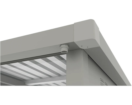 Detail terasového zastřešení s odvodem vody