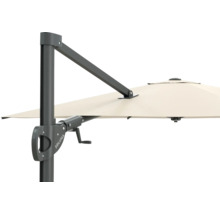 Detailní záběr slunečníku Soluna s klikovým mechanismem