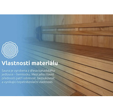 Sauna z kanadského jedlovce s dřevěnými lavicemi