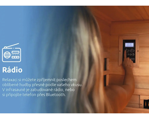 Ovládací panel pro infrasaunu s rádiem