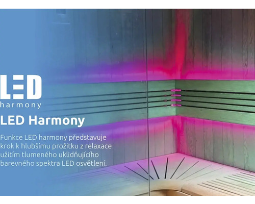 Detail sauny s LED osvětlením
