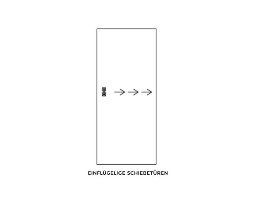 Symbol pro jednokřídlé posuvné dveře