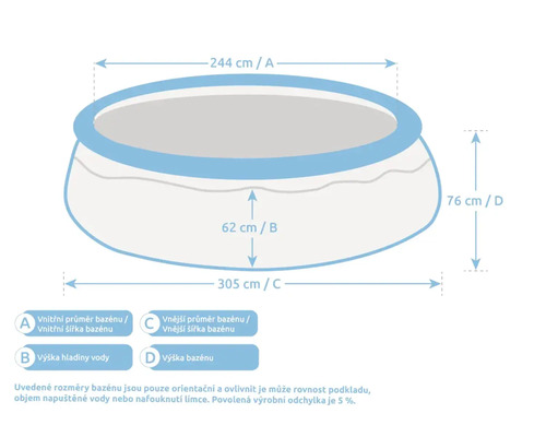 Obrázek bazénu s rozměry