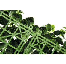 Detailní záběr zelené rostlinné rohože s plastovou mřížkou