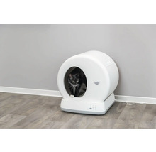 Kočka v automatické toaletě pro kočky značky Trixie