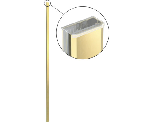 Zlatá profilová lišta s průhledným krytem