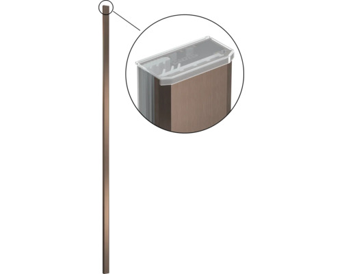 Kovový plotový sloupek s průhledným krytem