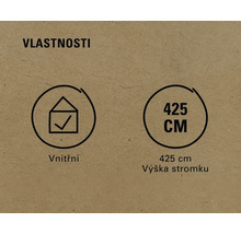 Vlastnosti: Vhodné do interiéru, výška stromku 425 cm
