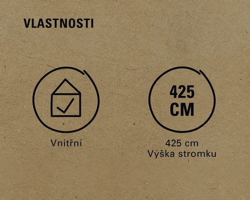 Vlastnosti: Vhodné do interiéru, výška stromku 425 cm