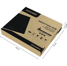 Balení indukční varné desky Concept s rozměry