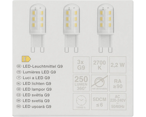 Tri LED žárovky G9