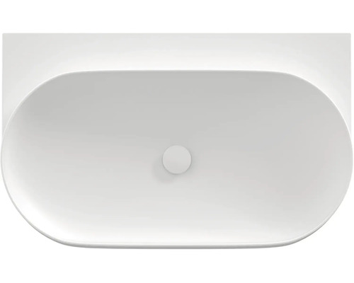 Pohled shora na oválné keramické umyvadlo