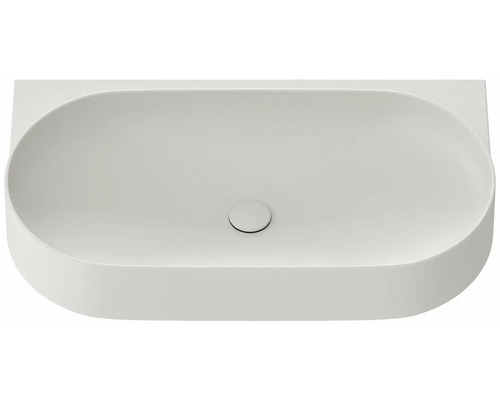 Umyvadlo na desku s oblými tvary a odtokovou armaturou