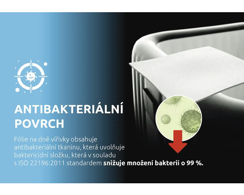 Antibakteriální povrch pro fólie do vířivky.