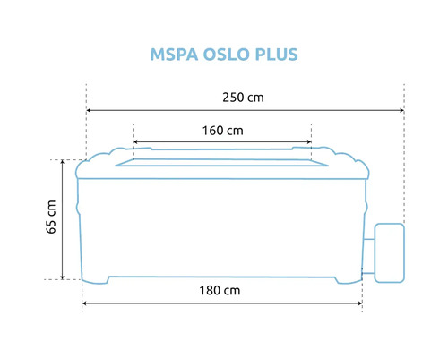 Schéma rozměrů MSPA OSLO PLUS