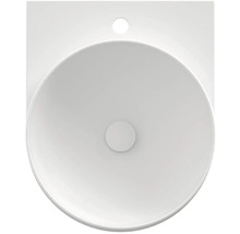 Keramické umyvadlo na desku s kulatou mísou a otvorem pro baterii