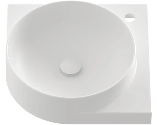 Umyvadlo na desku ze sanitární keramiky s otvorem pro baterii
