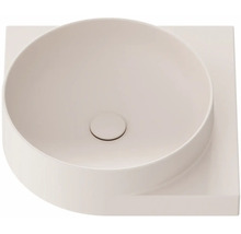 Keramické umyvadlo na desku s kulatou mísou a čtvercovou základnou