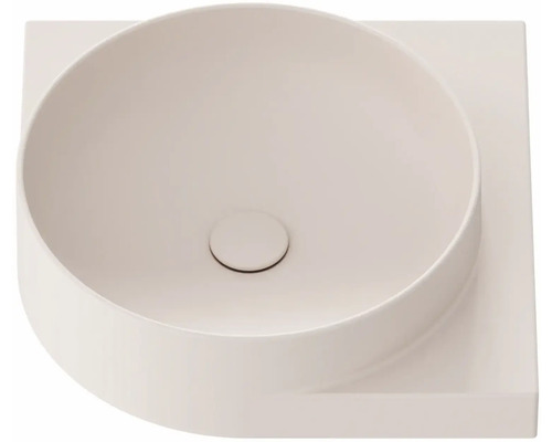 Keramické umyvadlo na desku s kulatou mísou a čtvercovou základnou