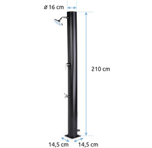 Obrázek zahradní sprchy s rozměry