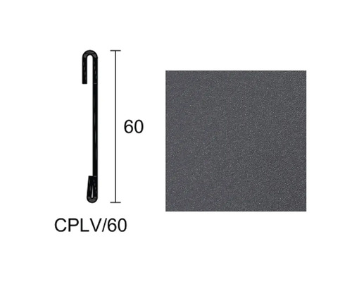 Profil s háčkem CPLV/60, rozměry a detailní pohled