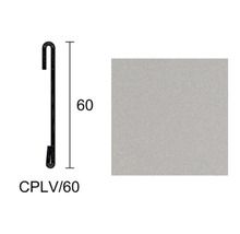 Obrázek upevňovací lišty o rozměrech 60 milimetrů a vzorku materiálu.