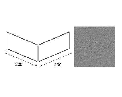 Rohový prvek s rozměry 200 x 200 mm a barevnou plochou