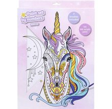 Sada malování podle čísel Jednorožec se třemi štětci a dvanácti akrylovými barvami