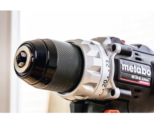 Detailní záběr vrtačky Metabo