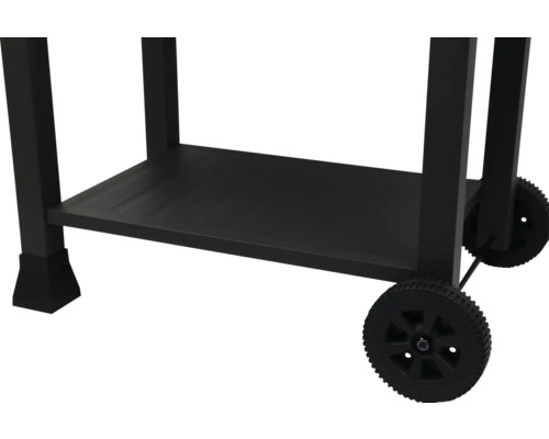 Podvozek grilu s kolečky a úložnou policí