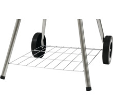 Gril s kolečky a kovovou odkládací mřížkou